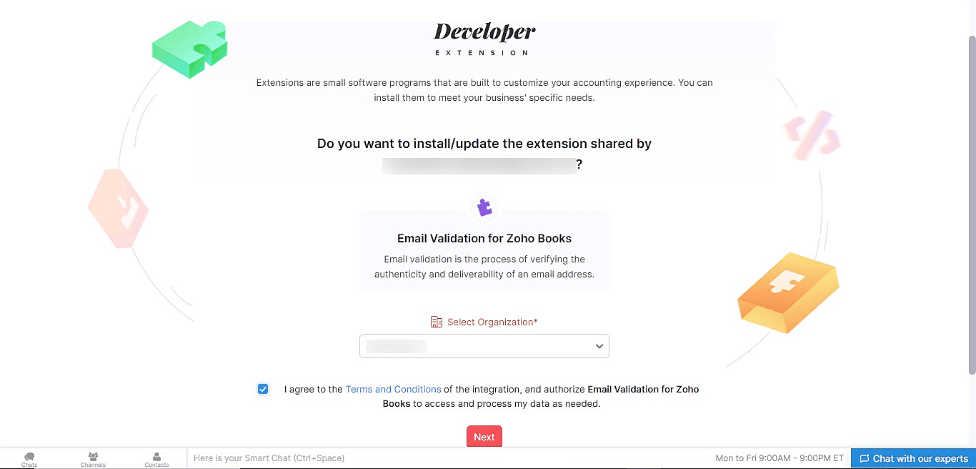 Email verification for Zoho Books
