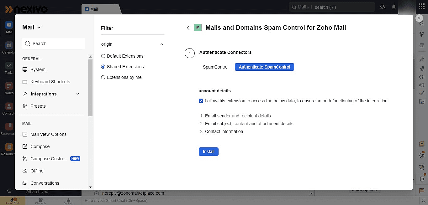 Mails and Domains spam Controls for Zoho Mail