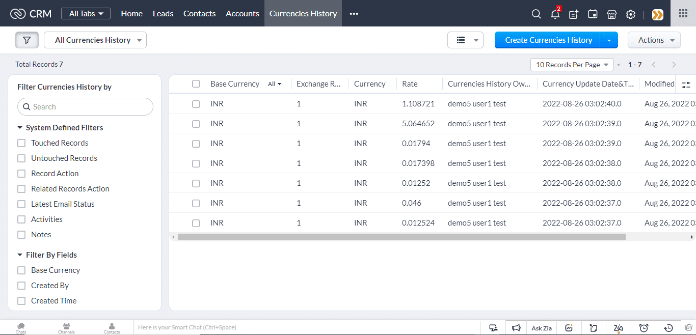 24-Hourly Exchange Rate Update for Zoho CRM 