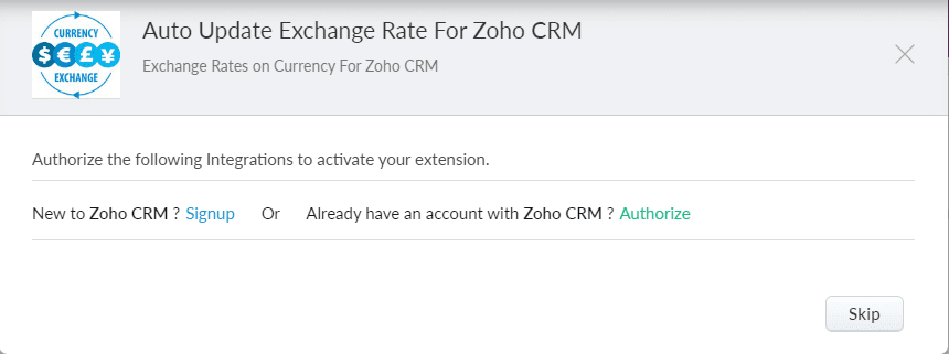 Auto Update Exchange Rate for ZOHO CRM