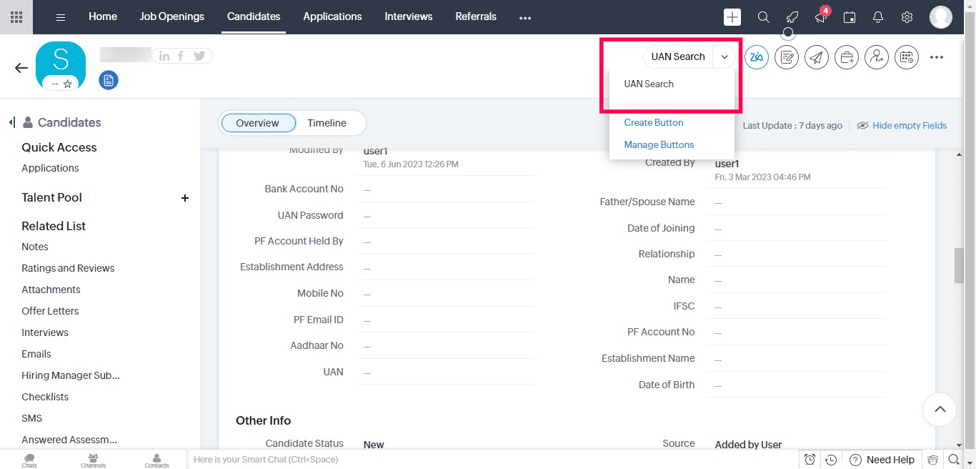 UAN Enrichment for Zoho Recruit