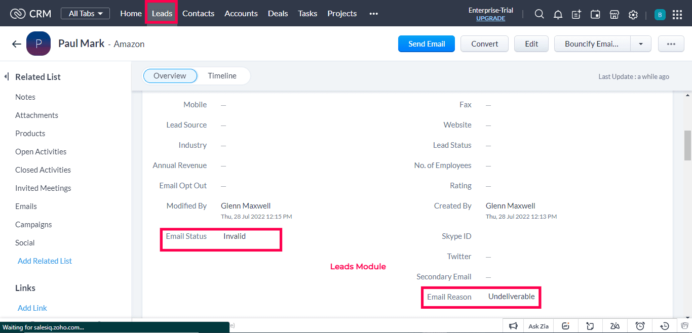 Bouncify Email Verification for Zoho CRM