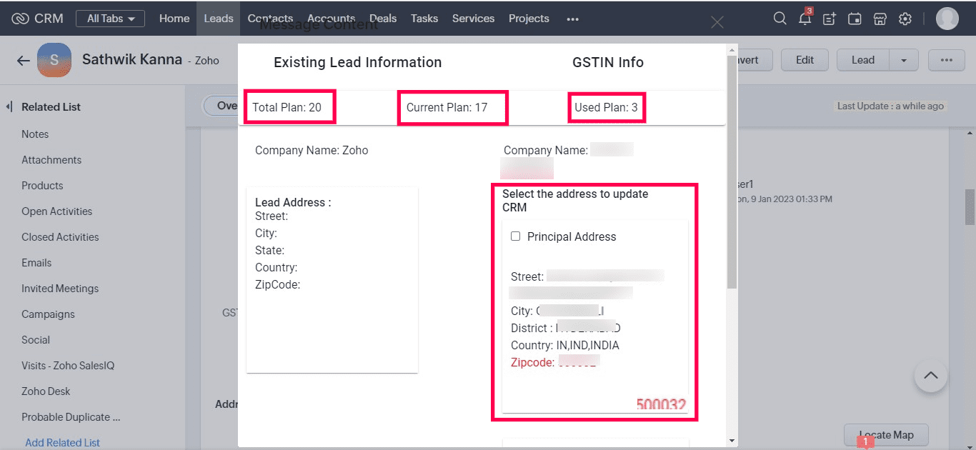 GSTIN validation for Zoho CRM