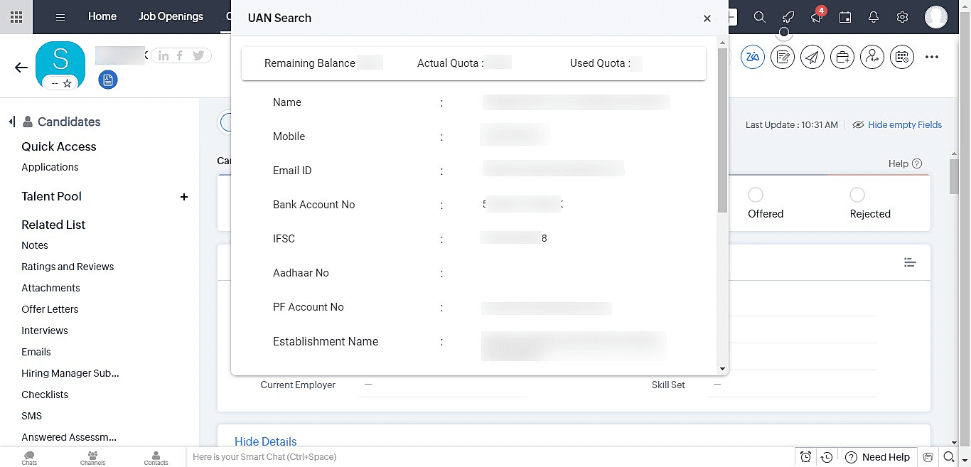 UAN Enrichment for Zoho Recruit