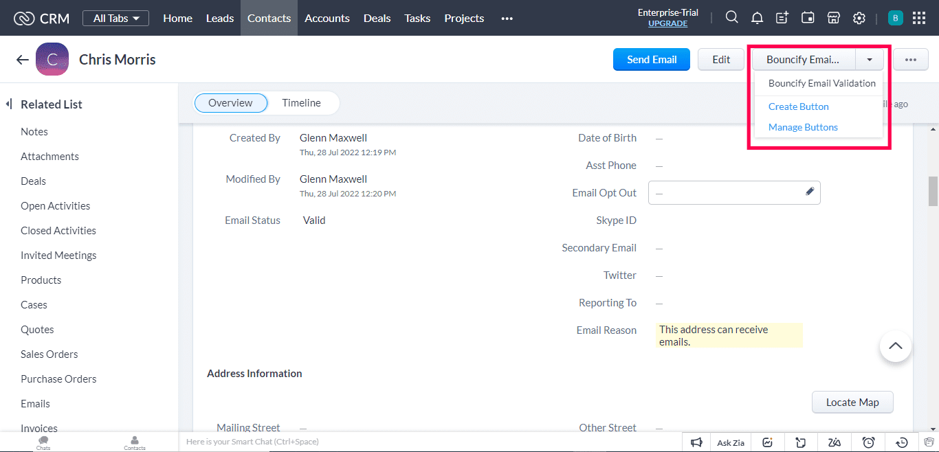 Bouncify Email Verification for Zoho CRM