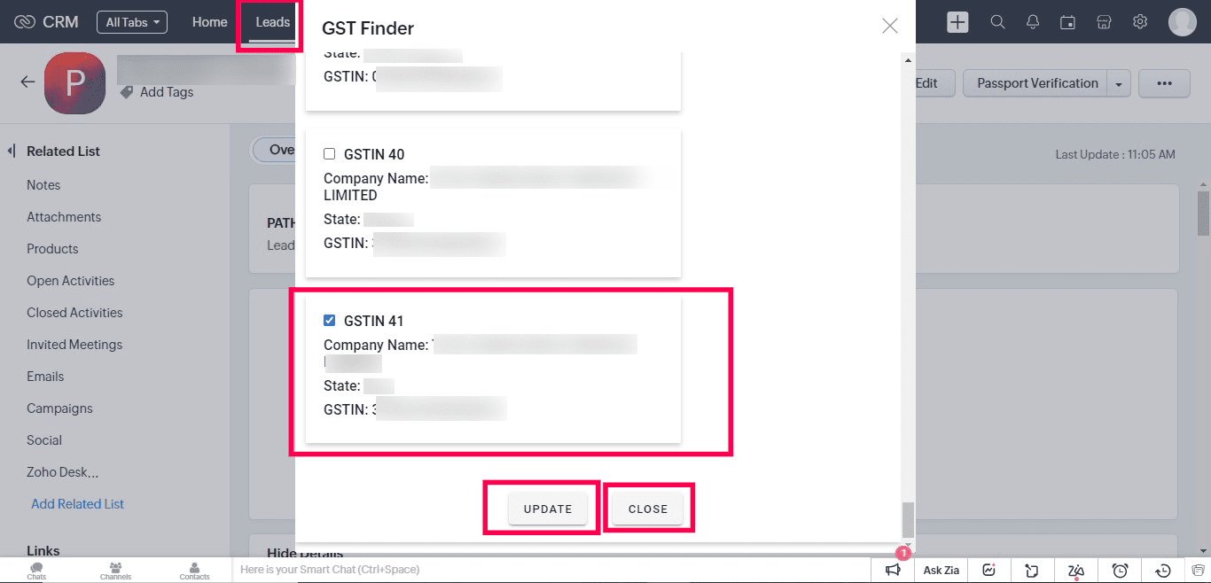 Company GST Finder for Zoho CRM