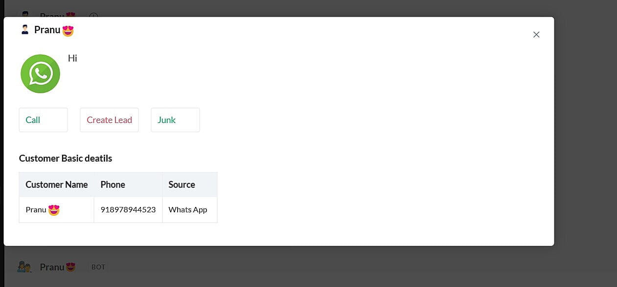 Cliq to Whatsapp Integration for Zoho CRM