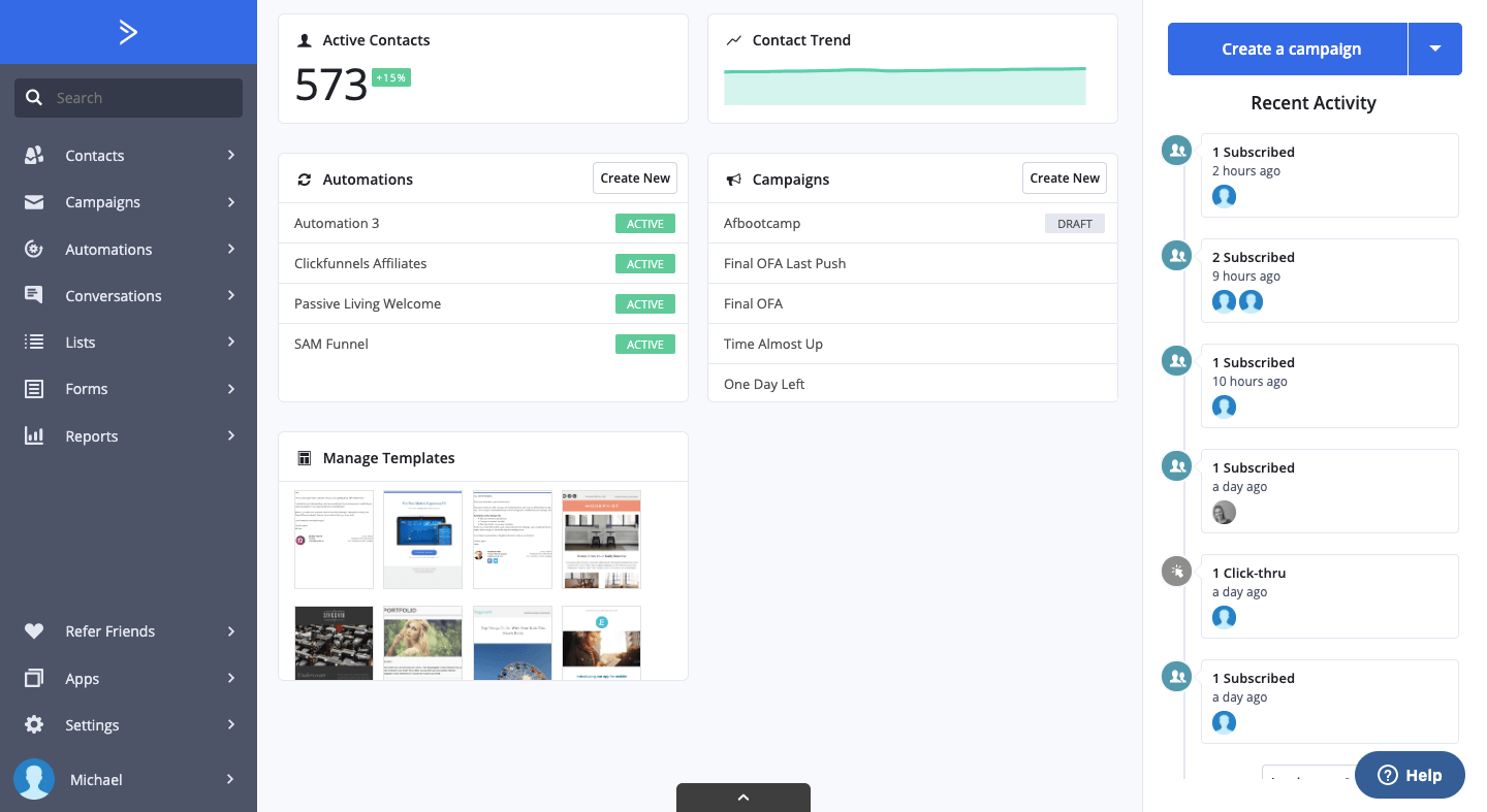 Activecampaigns Campaign setup