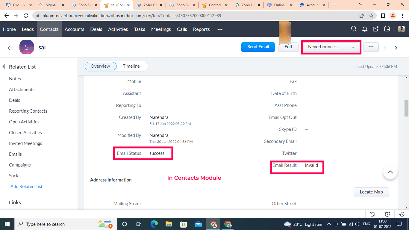 Email Verification for Zoho CRM